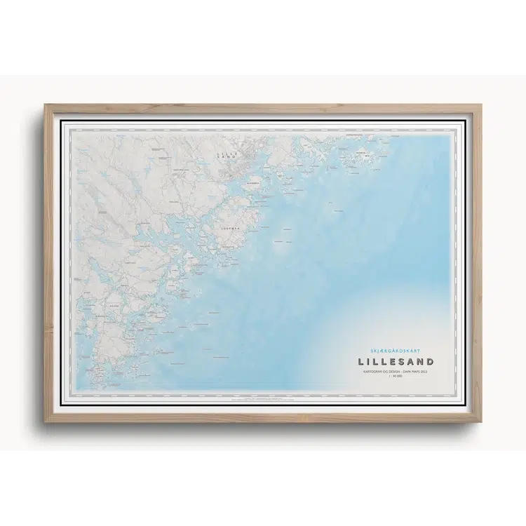 Skjærgårdskart Lillesand (50 x 70 cm)-Maps-Dapamaps-Hyttefeber