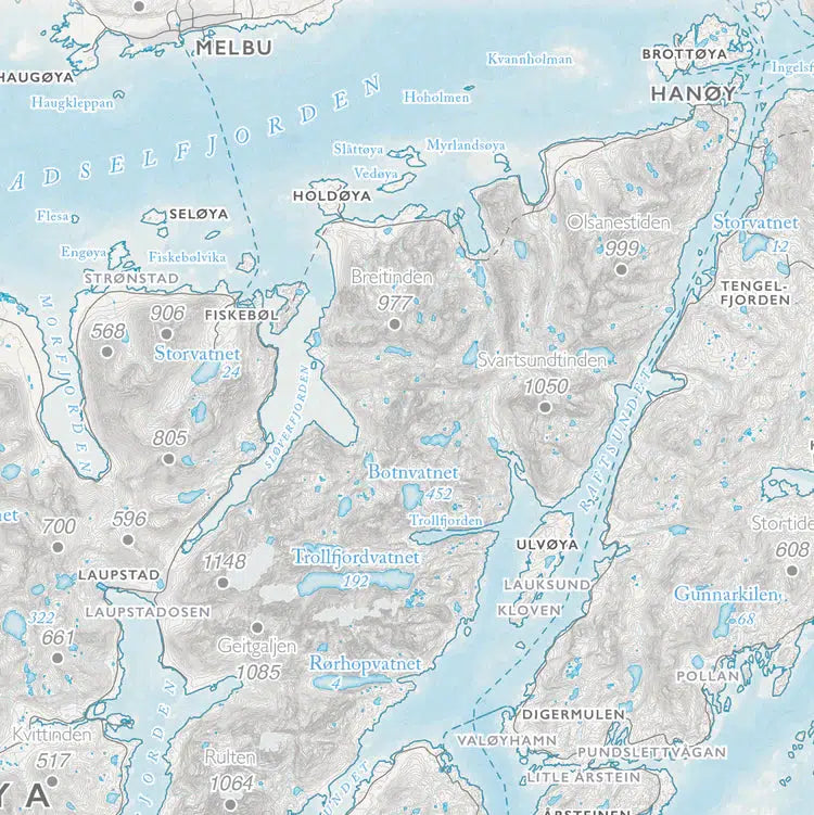 Kystkart Lofoten (50x70 cm)-Maps-Dapamaps-Hyttefeber
