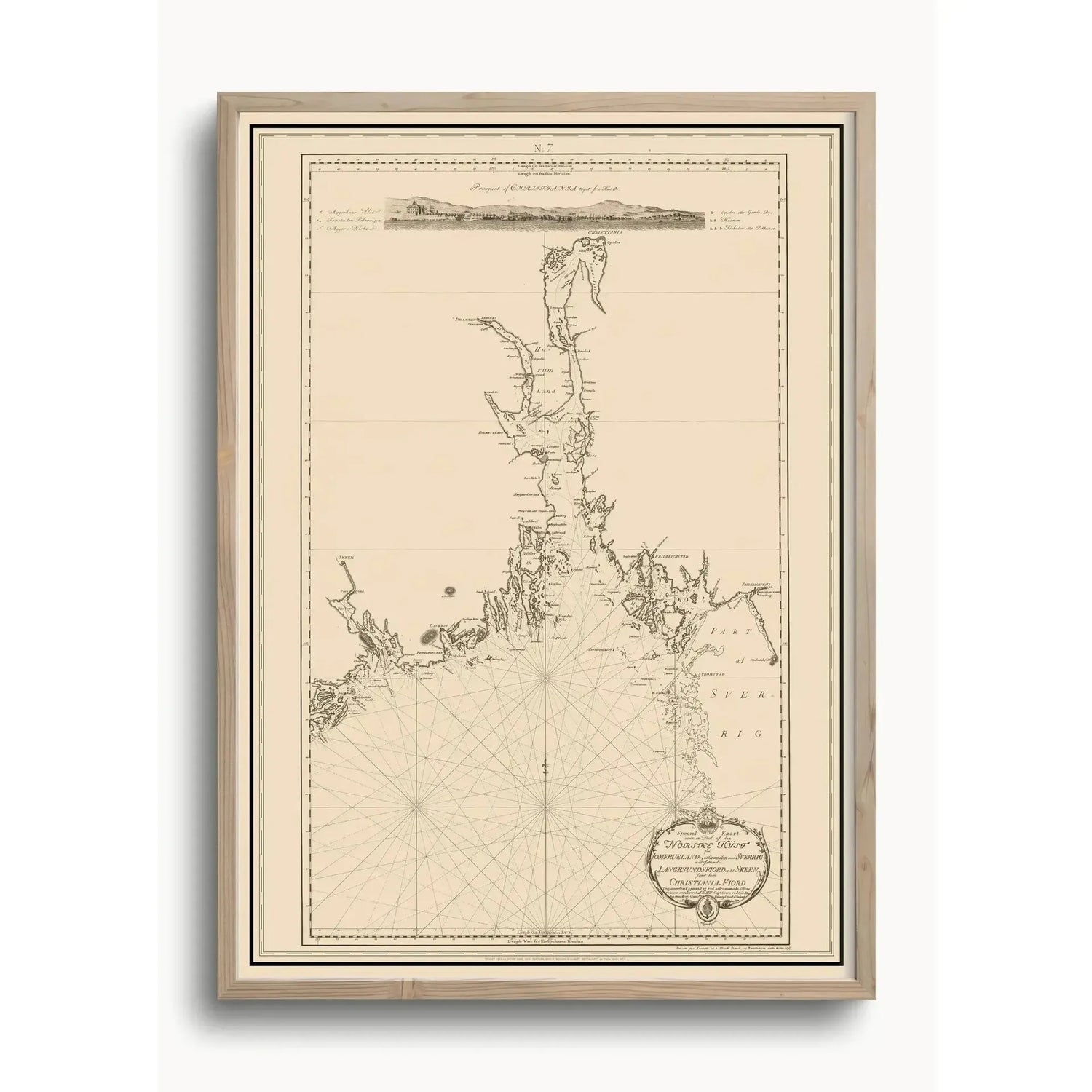 Retrokart - Oslofjorden 1803-Maps-Dapamaps-Uten ramme-Hyttefeber
