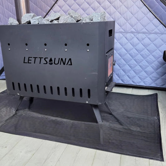 Brannsikker underlagsmatte til Lettsauna vedovn