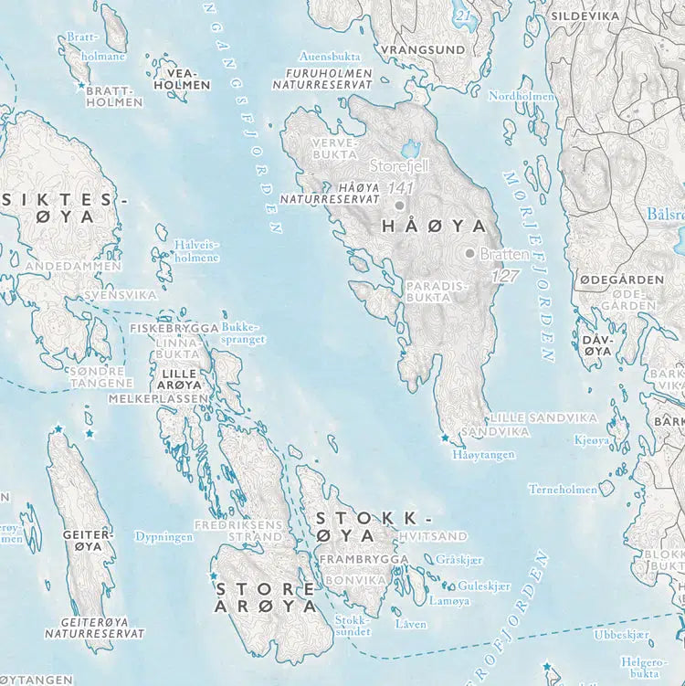 Skjærgårdskart Porsgrunn - Bamble (50x70 cm)-Maps-Dapamaps-Hyttefeber