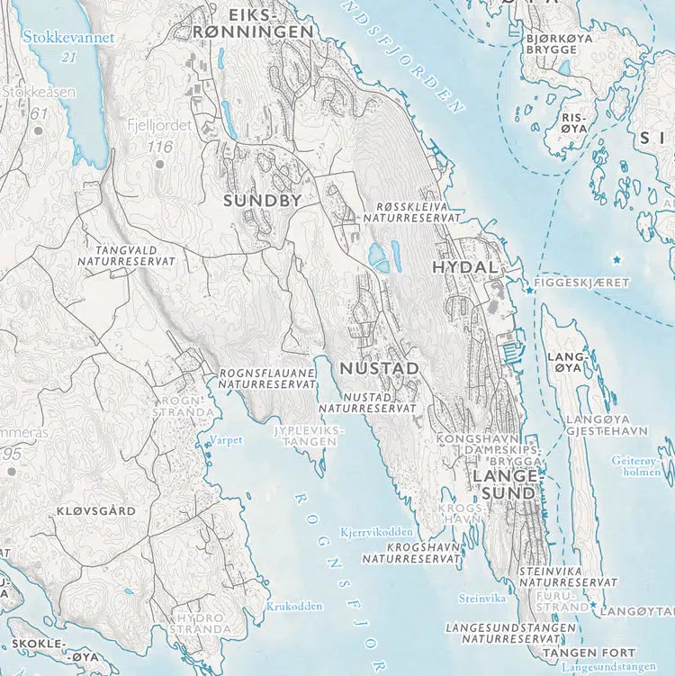 Skjærgårdskart Porsgrunn - Bamble (50x70 cm)-Maps-Dapamaps-Hyttefeber