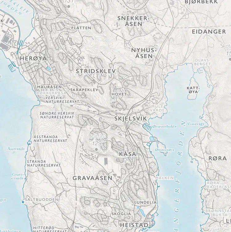 Skjærgårdskart Porsgrunn - Bamble (50x70 cm)-Maps-Dapamaps-Hyttefeber