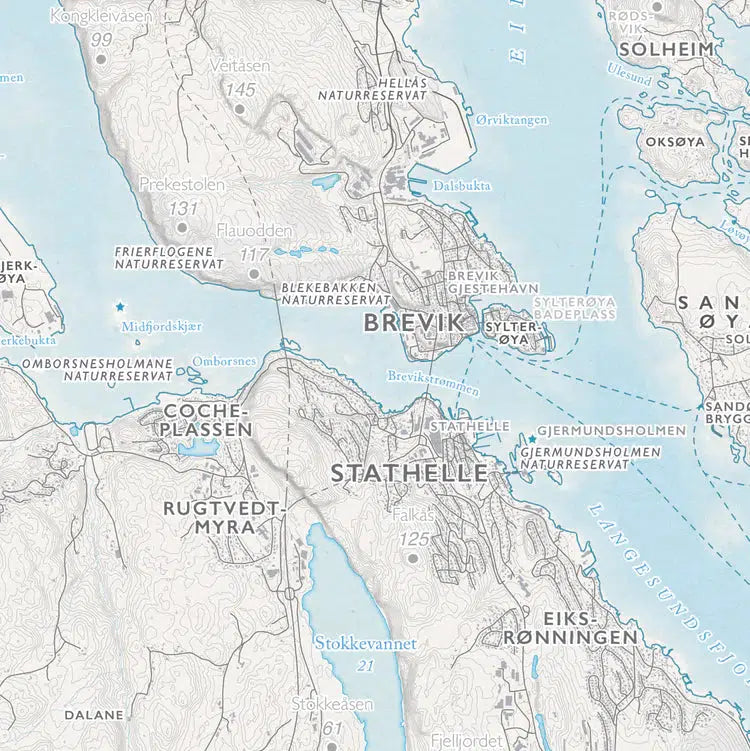 Skjærgårdskart Porsgrunn - Bamble (50x70 cm)-Maps-Dapamaps-Hyttefeber