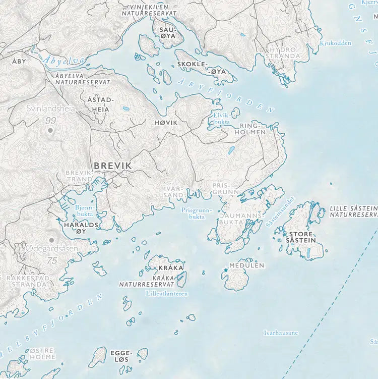 Skjærgårdskart Porsgrunn - Bamble (50x70 cm)-Maps-Dapamaps-Hyttefeber