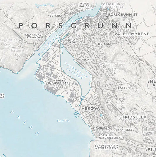 Skjærgårdskart Porsgrunn - Bamble (50x70 cm)-Maps-Dapamaps-Hyttefeber