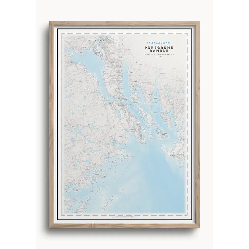 Skjærgårdskart Porsgrunn - Bamble (50x70 cm)-Maps-Dapamaps-Hyttefeber