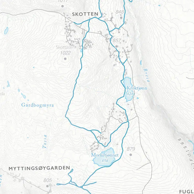 Skikart Ringebu (50 x 70 cm)-Maps-Dapamaps-Hyttefeber