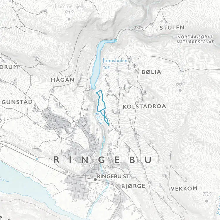 Skikart Ringebu (50 x 70 cm)-Maps-Dapamaps-Hyttefeber