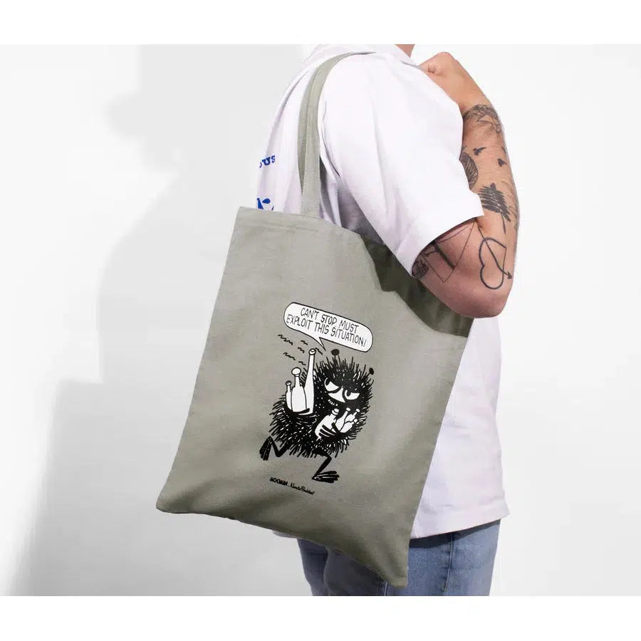 Moomin Tote Bag - Stinky - Grey-Tote Bag-Moomin By NordicBuddies-Hyttefeber