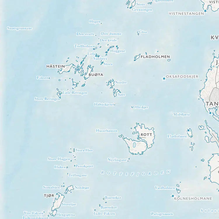 Skjærgårdskart - Stavanger (50x70 cm)-Maps-Dapamaps-Hyttefeber