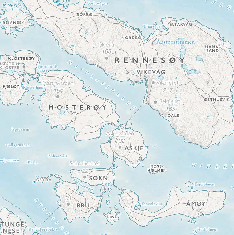 Skjærgårdskart - Stavanger (50x70 cm)-Maps-Dapamaps-Hyttefeber