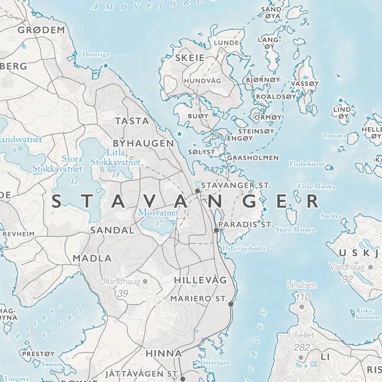 Skjærgårdskart - Stavanger (50x70 cm)-Maps-Dapamaps-Hyttefeber