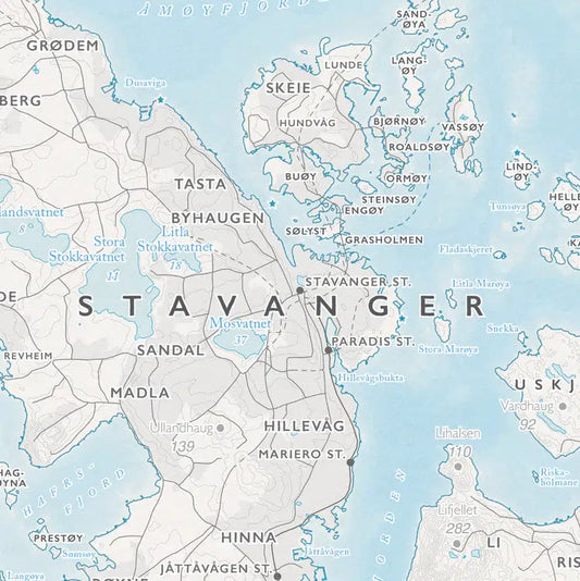 Skjærgårdskart - Stavanger (50x70 cm)-Maps-Dapamaps-Hyttefeber