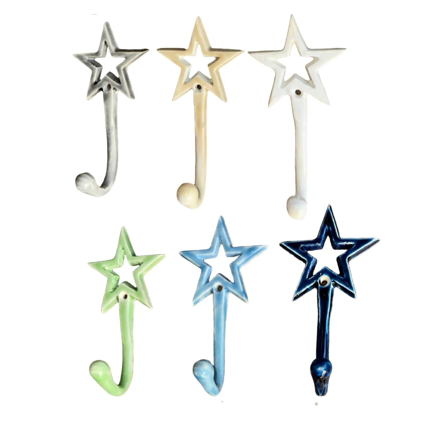 Stjernekrok - emaljert metall - 4 stk-Knagger og Knotter-Norvigroup-Hyttefeber