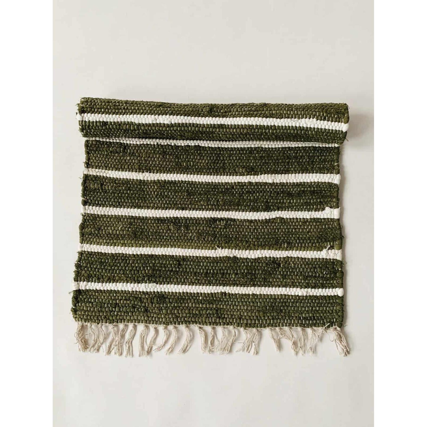 Rye - Bomull - Striper - 60×160 Cm - Grønn-gulvteppe-Trend Design-Hyttefeber