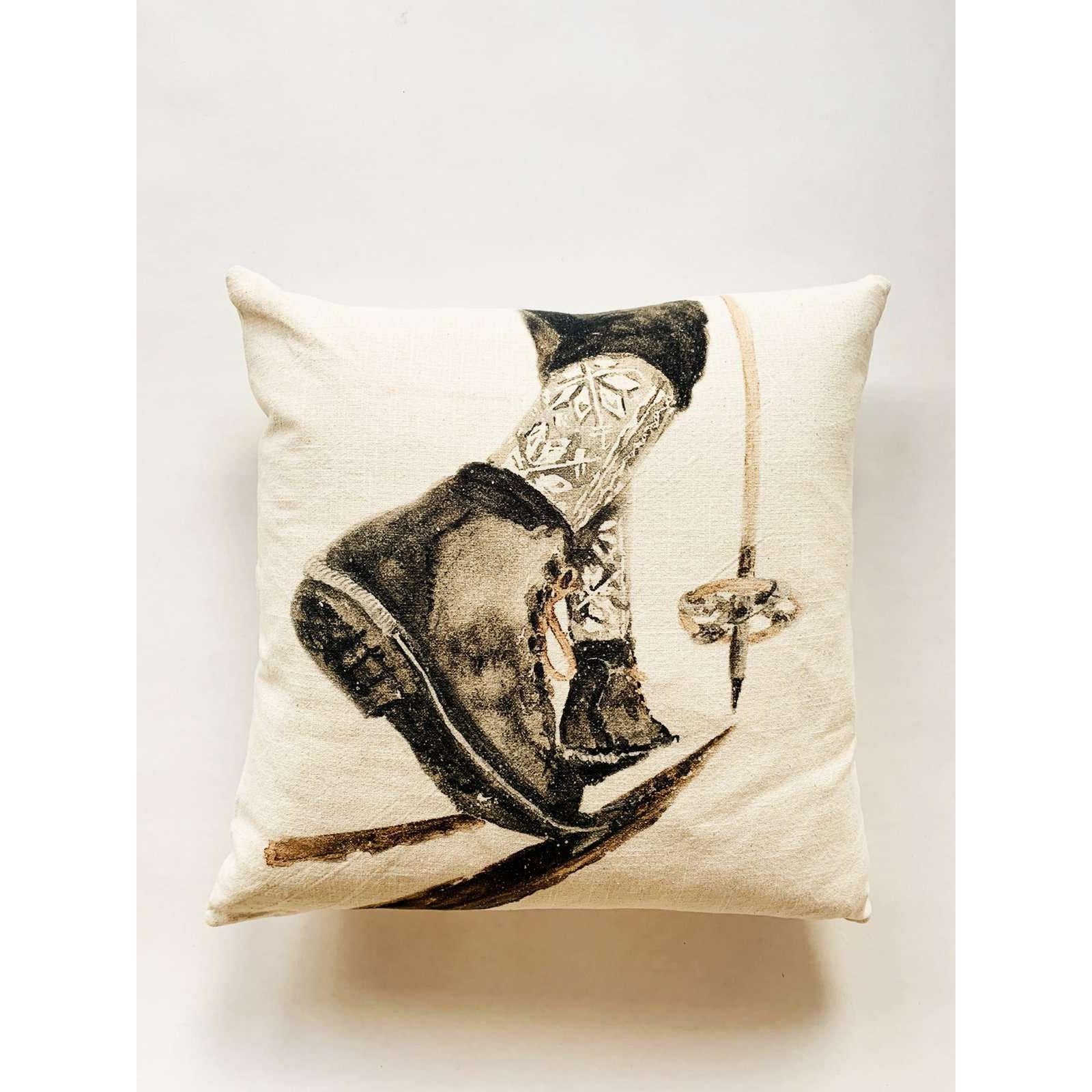 Putetrekk 50×50 Cm - Skigåer - Akvarell Malt Av Anita Sletten Nordicwild-Putetrekk-Trend Design-Hyttefeber