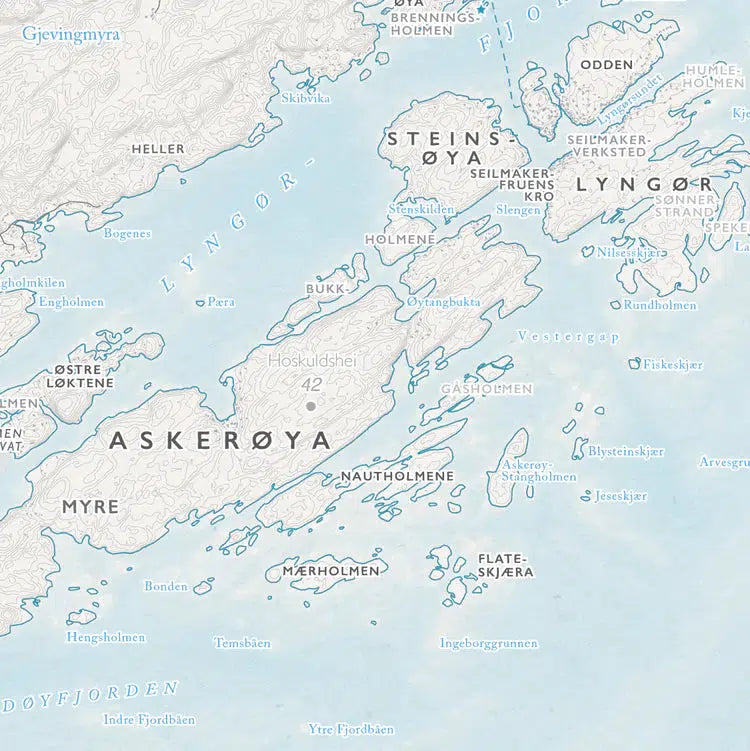 Skjærgårdskart Tvedestrand (50x70 cm)-Maps-Dapamaps-Hyttefeber