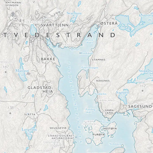 Skjærgårdskart Tvedestrand (50x70 cm)-Maps-Dapamaps-Hyttefeber