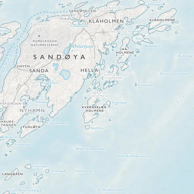 Skjærgårdskart Tvedestrand (50x70 cm)-Maps-Dapamaps-Hyttefeber