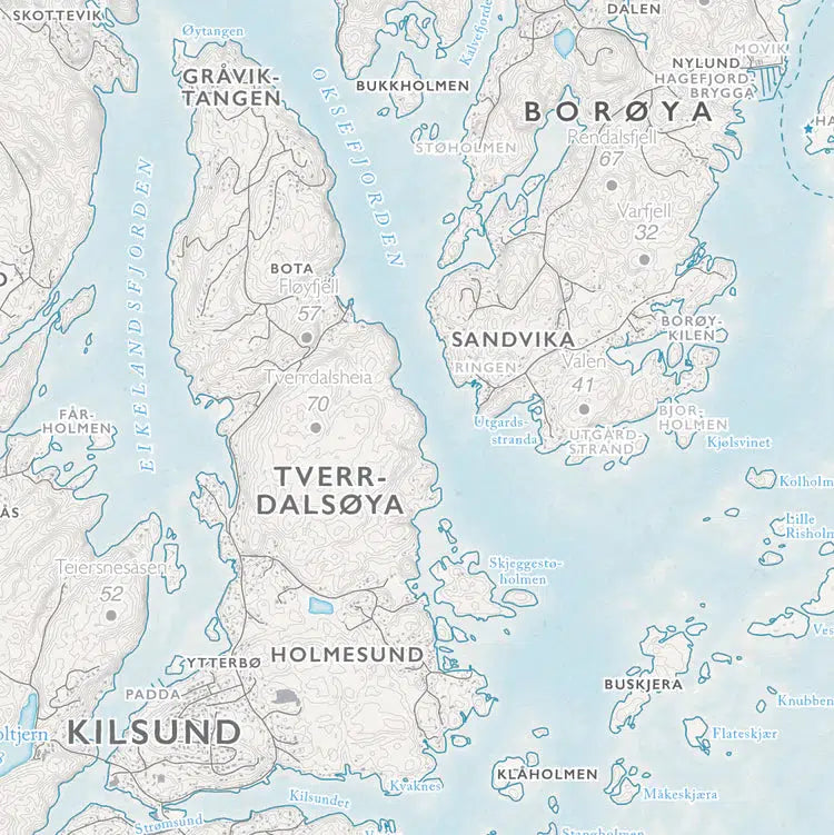 Skjærgårdskart Tvedestrand (50x70 cm)-Maps-Dapamaps-Hyttefeber