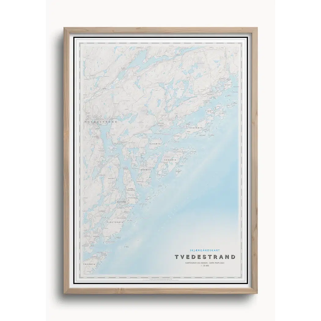 Skjærgårdskart Tvedestrand (50x70 cm)-Maps-Dapamaps-Hyttefeber