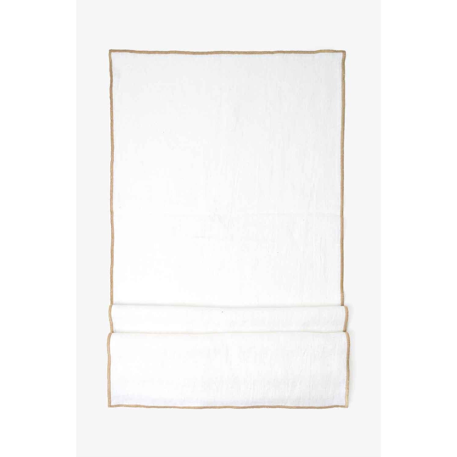 Bordløper Montebaldo i hvit grov lin - Hvit med beige kant 50 x 140 cm-Dekkebrikker-Lama-Hyttefeber