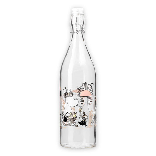 Mummi Glassflaske - På Stranden 1L-Serveringsflasker-Moomin-Hyttefeber