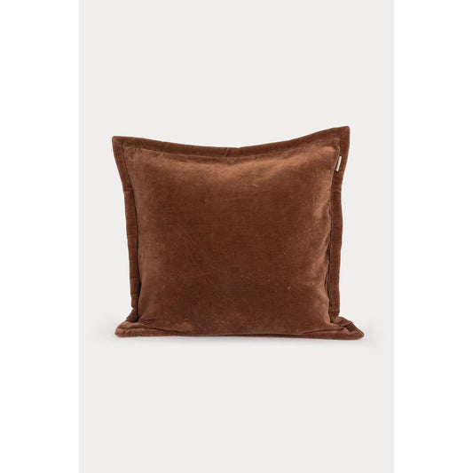 Putetrekk Fløyel Marone med Paddet Kant 50x50 cm-Putetrekk-Lama-Hyttefeber