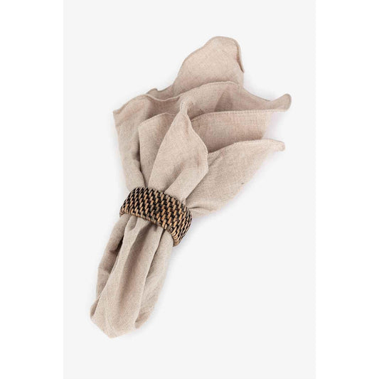 Rattan Minico serviettring 4 pk - Brun Serviettring sett av 4-Serviettringer-Lama-Hyttefeber