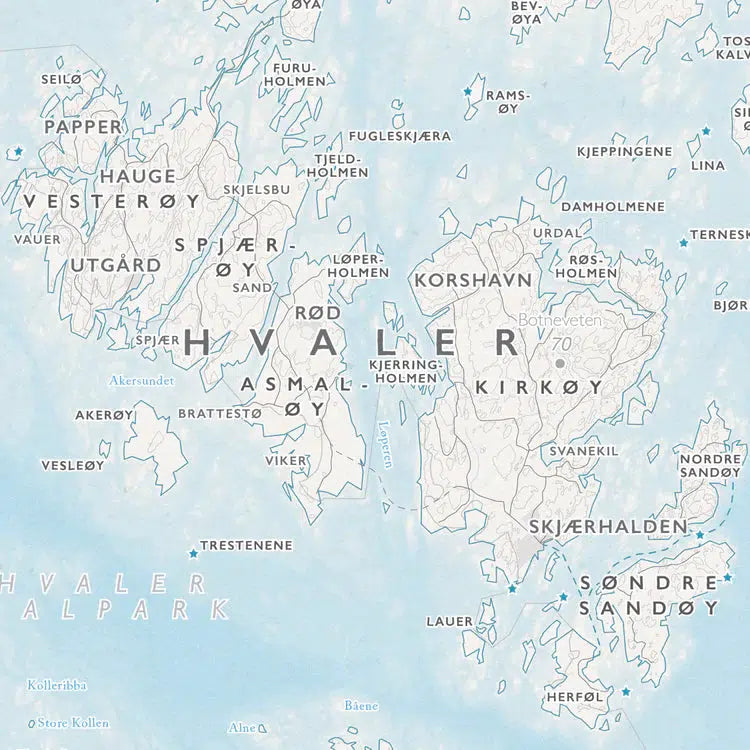 Ytre Oslofjord (50x70 cm)-Maps-Dapamaps-Hyttefeber