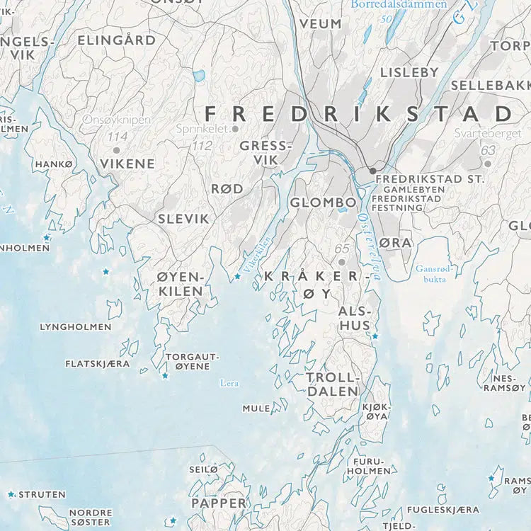 Ytre Oslofjord (50x70 cm)-Maps-Dapamaps-Hyttefeber