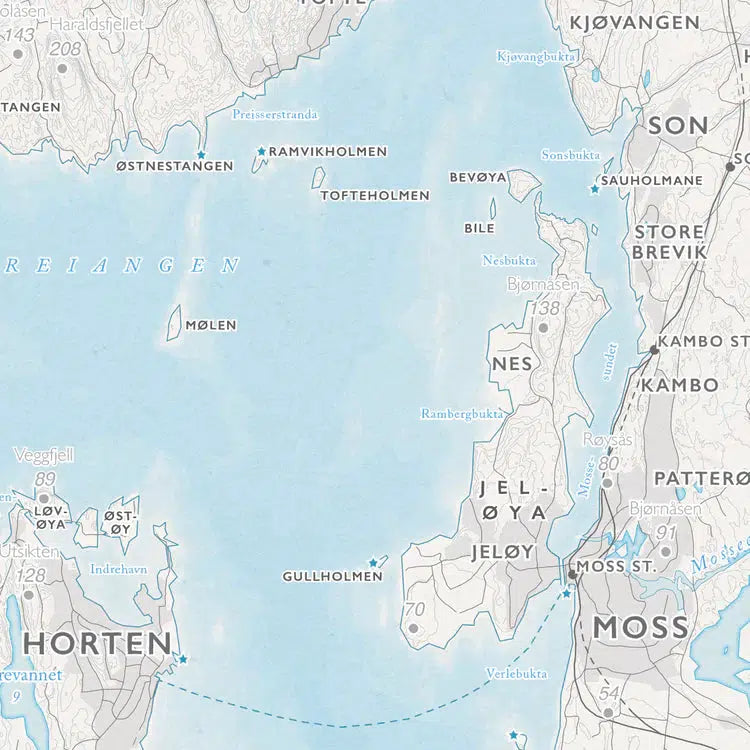 Ytre Oslofjord (50x70 cm)-Maps-Dapamaps-Hyttefeber