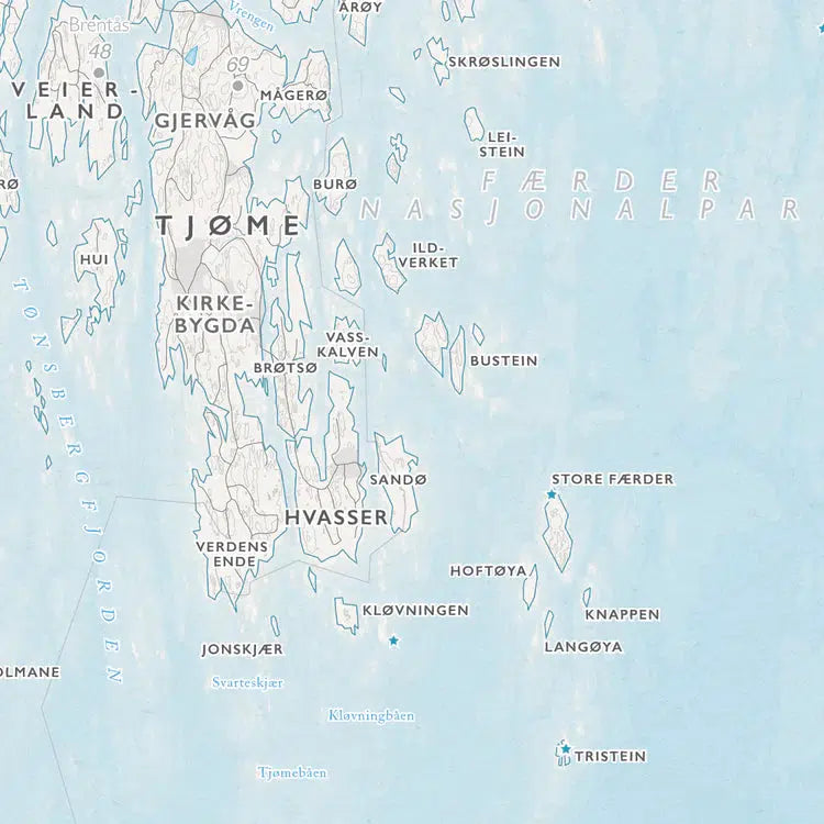 Ytre Oslofjord (50x70 cm)-Maps-Dapamaps-Hyttefeber