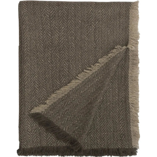 Halvor Bakke - Pledd/Sengeteppe - Asima - Brun - Resirkulert Ull - 120x200 cm-Norvigroup-Hyttefeber