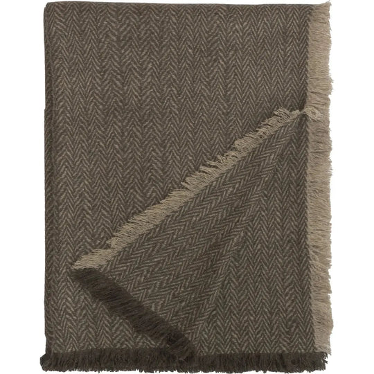 Halvor Bakke - Pledd/Sengeteppe - Asima - Brun - Resirkulert Ull - 120x200 cm-Norvigroup-Hyttefeber