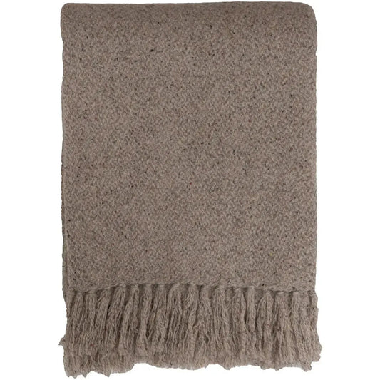 Halvor Bakke - Pledd Philip - 130x170 - Ull og silke - Beige-Norvigroup-Hyttefeber