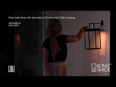 Konstsmide - Portofino Lanterne Solcelle/USB - Sort