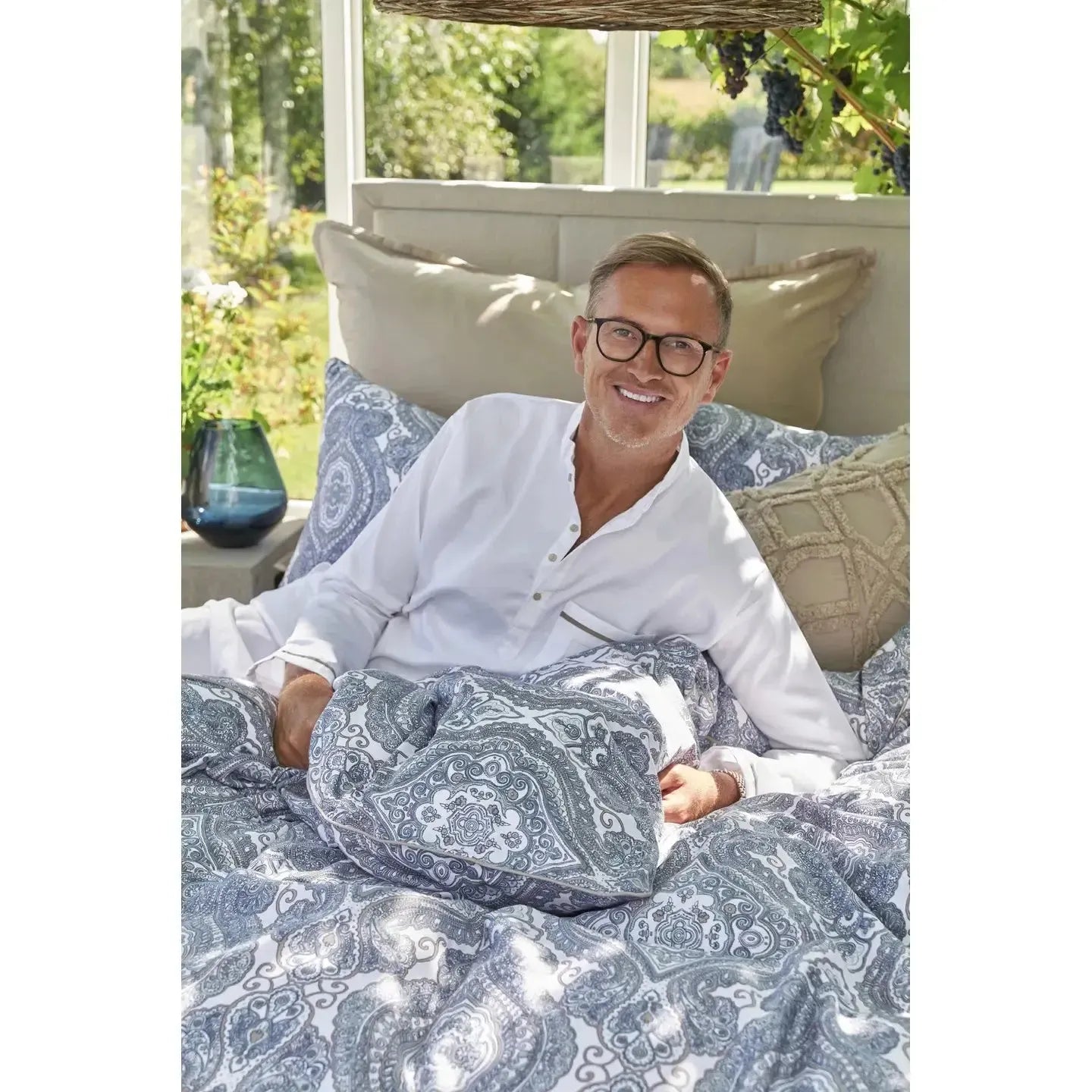 Halvor Bakke - St. George nattskjorte - Beige/Pure Cashmere-Nattskjorte-Norvigroup-Hyttefeber