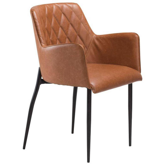 Spisestuestol Dan-Form "Rombo" i kunstskinn - 2 stk-Møbler og Bord-interio-Brun-Hyttefeber