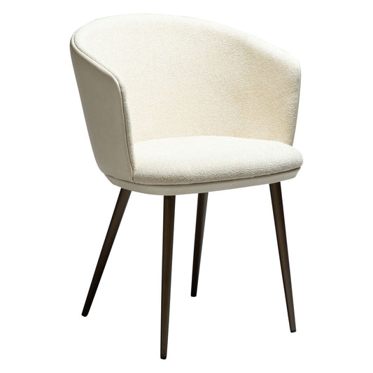 Spisestuestol Dan-Form "Hey" i stoff og kunstskinn (2 stk)-Møbler og Bord-interio-Mandel bouclè-Hyttefeber
