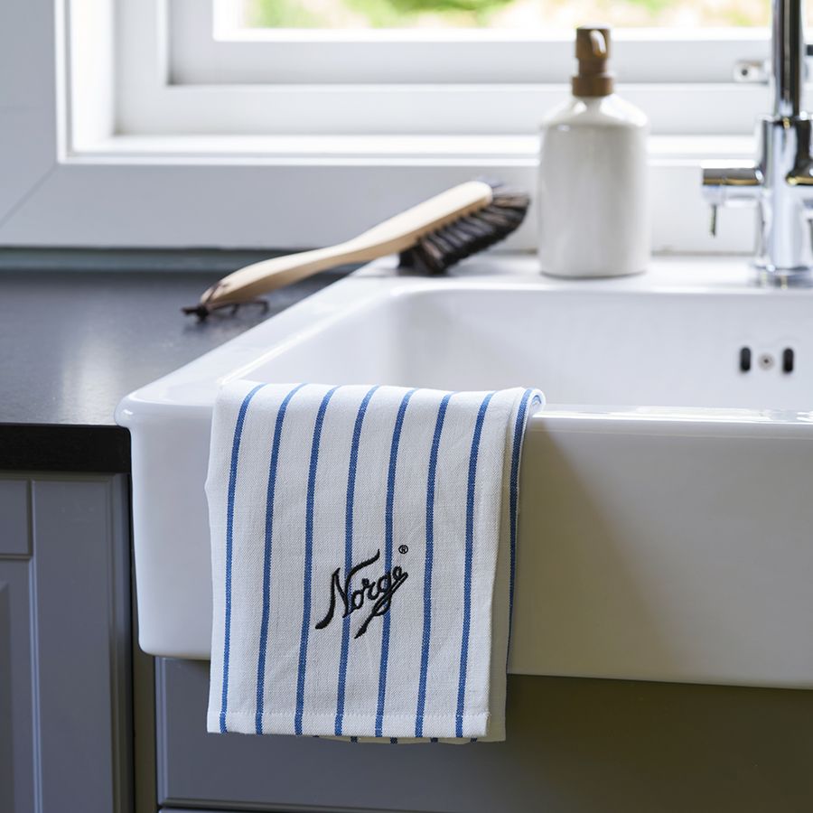 Norgesglasset Kjøkkenhåndkle 2 pk Blå Striper-Kjøkkenhåndklær-Norgesglasset-Hyttefeber