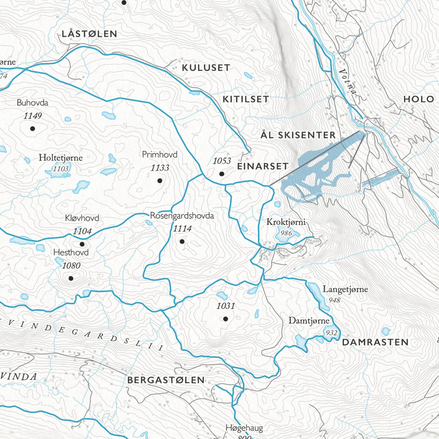 Skikart Bergsjøområdet (50 x 70 cm)-Maps-Dapamaps-Hyttefeber