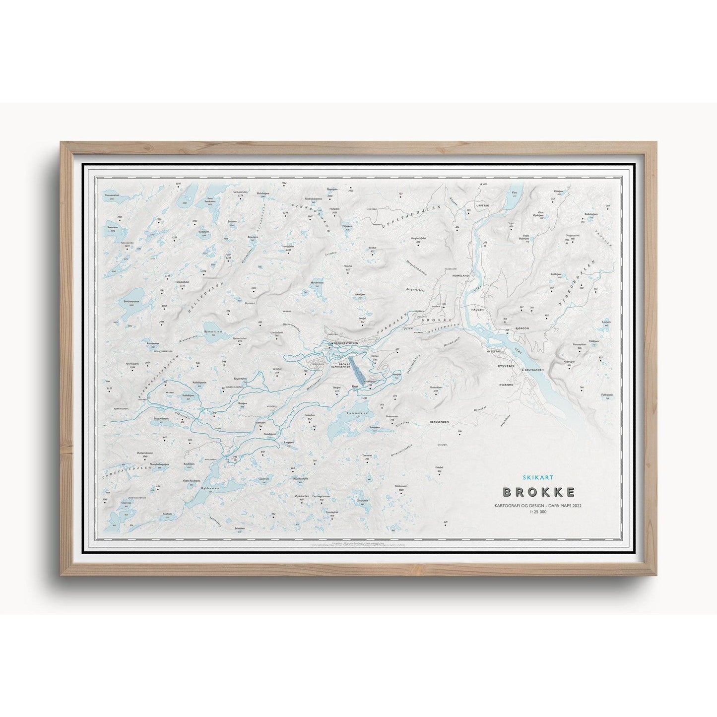 Skikart Brokke (50x70cm)-Maps-Dapamaps-Hyttefeber