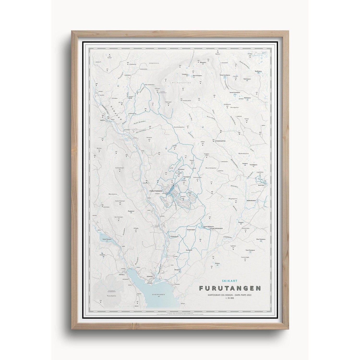 Skikart Furutangen (50x70 cm)-Maps-Dapamaps-Hyttefeber
