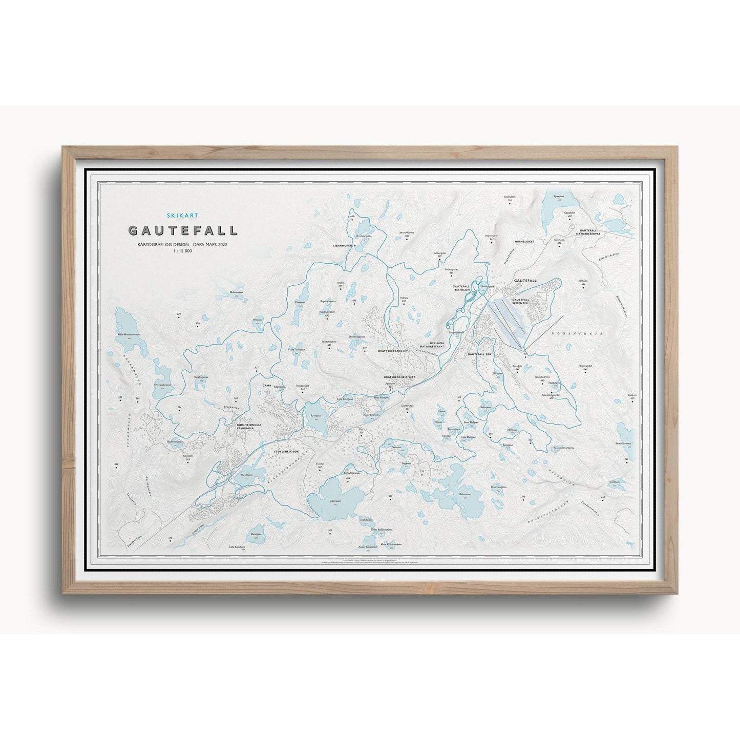 Skikart Gautefall (50x70 cm)-Maps-Dapamaps-Hyttefeber