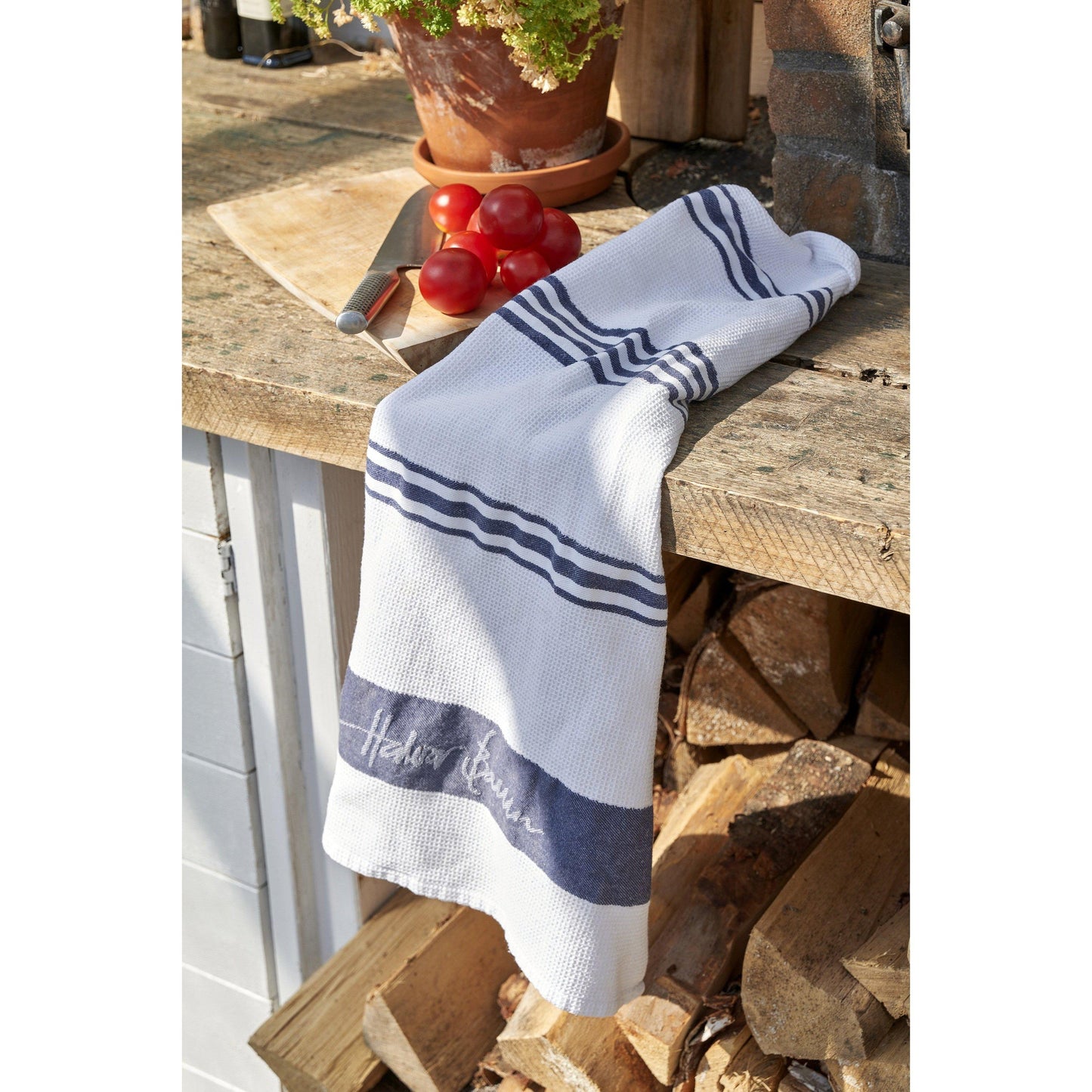 HB Kjøkkenhåndkle Stripe Blå 50x70-Kjøkkenhåndklær-Lama-Hyttefeber