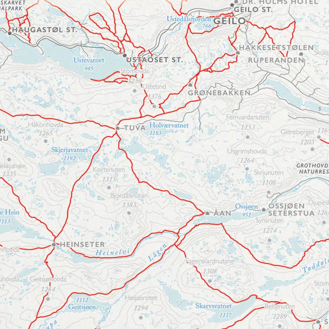 Hardangervidda turkart (50x70 cm)-Maps-Dapamaps-Hyttefeber