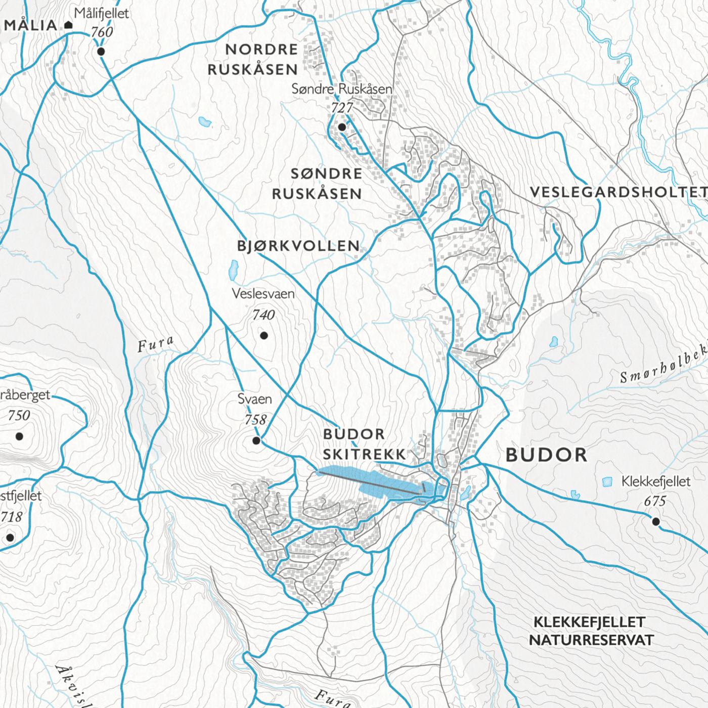 Skikart Hedmarksvidda (50x70cm)-Maps-Dapamaps-Hyttefeber