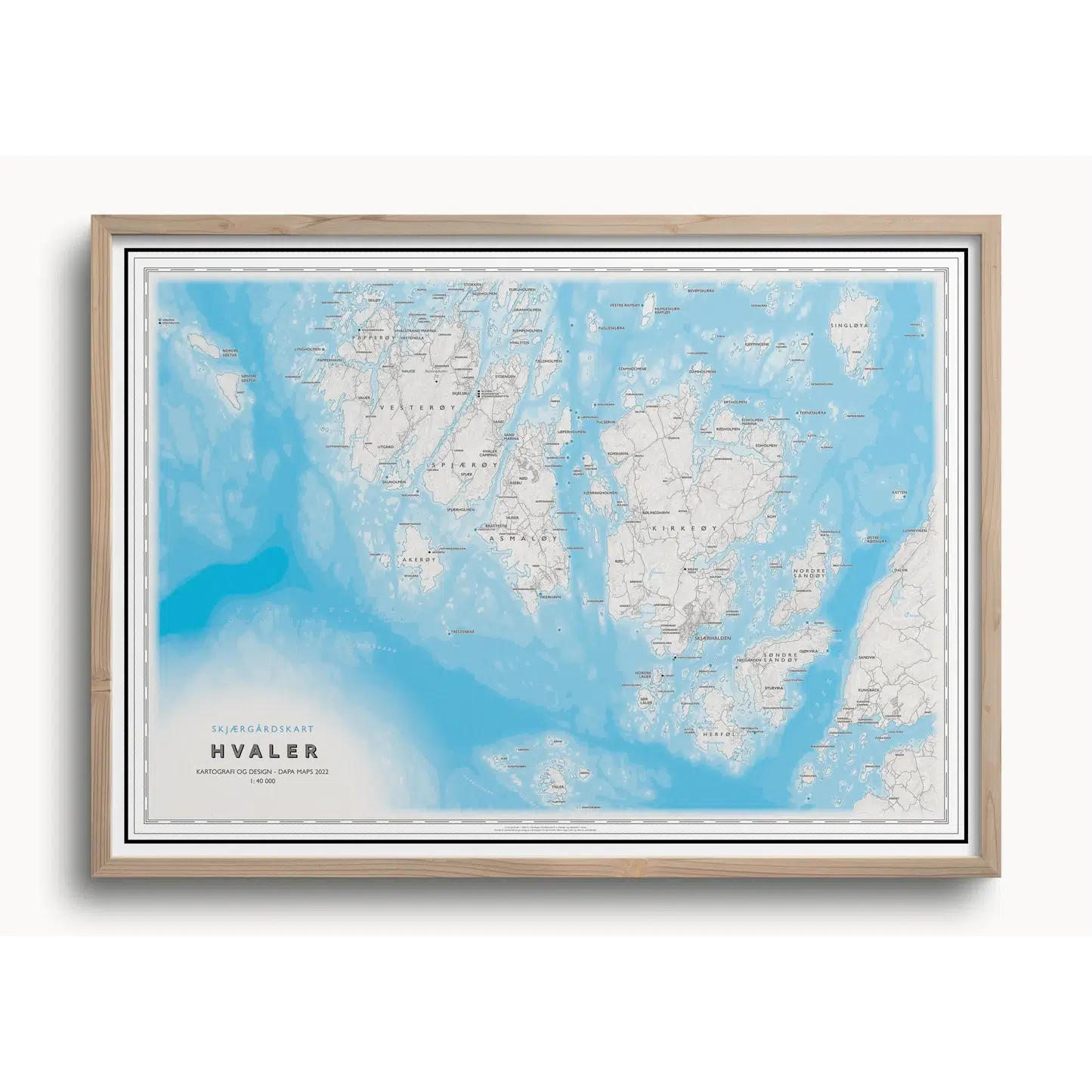 Skjærgårdskart Hvaler (50x70 cm)-Sjøkart-Dapamaps-Hyttefeber